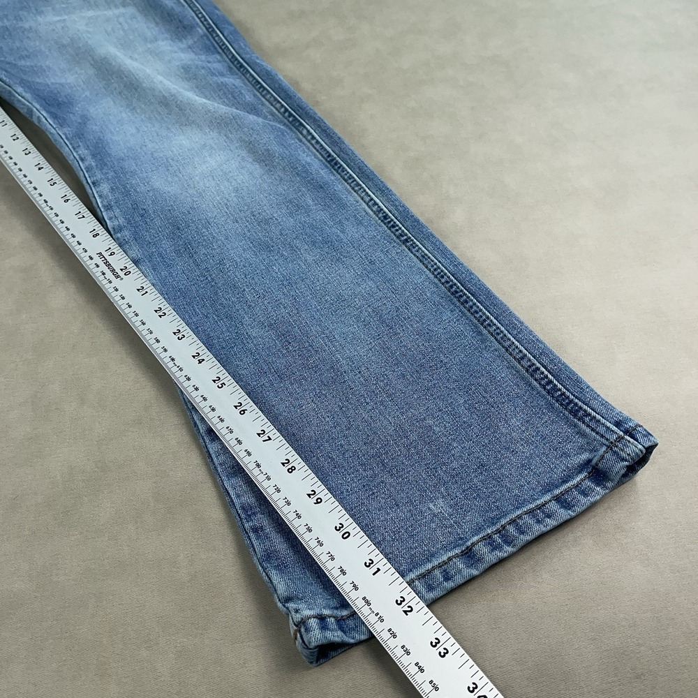 Wrangler Retro Slim Boot Jeans Mens 34x32 Light Wash Denim Bootcut Pants - Picture 13 of 15